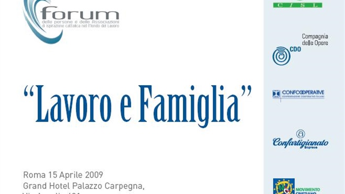 Convegno "Lavoro e Famiglia" - Roma, 15 aprile
